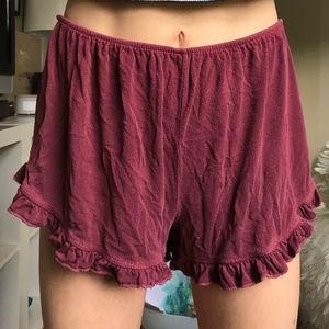 Brandy Melville Maroon flowy shorts